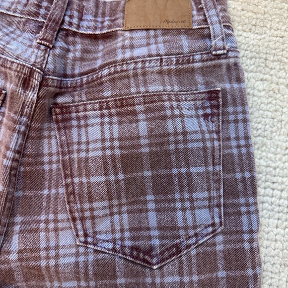 Madewell Perfect Vintage Straight Leg Cabernet Plaid Jeans - Picture 8 of 10